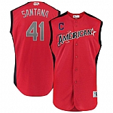 Youth American League 41 Carlos Santana Red 2019 MLB All Star Game Workout Player Jersey Dzhi,baseball caps,new era cap wholesale,wholesale hats